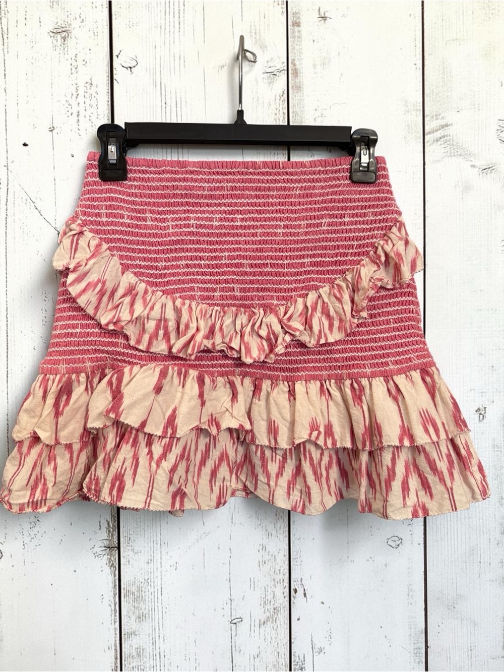 NWOT Saylor NYC Keka Smocked Mini Skirt Ikat Print Women’s XS